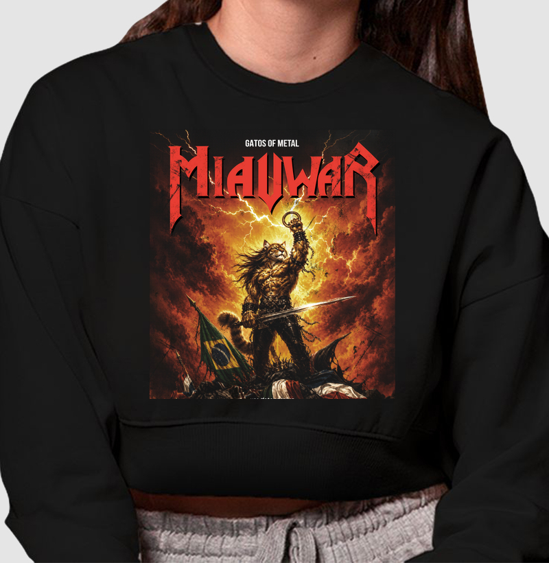 Miauwar - Gatos of Metal - Cropped Moletom