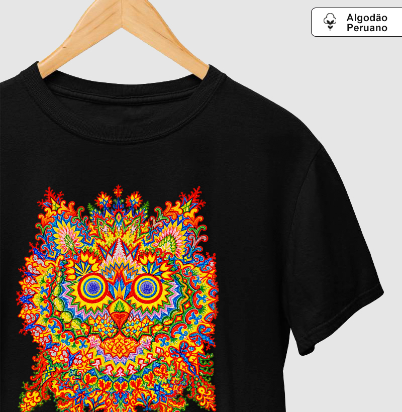 Sem Título (Psychedelic Cat) - Louis Wain - Camiseta Algodão Peruano