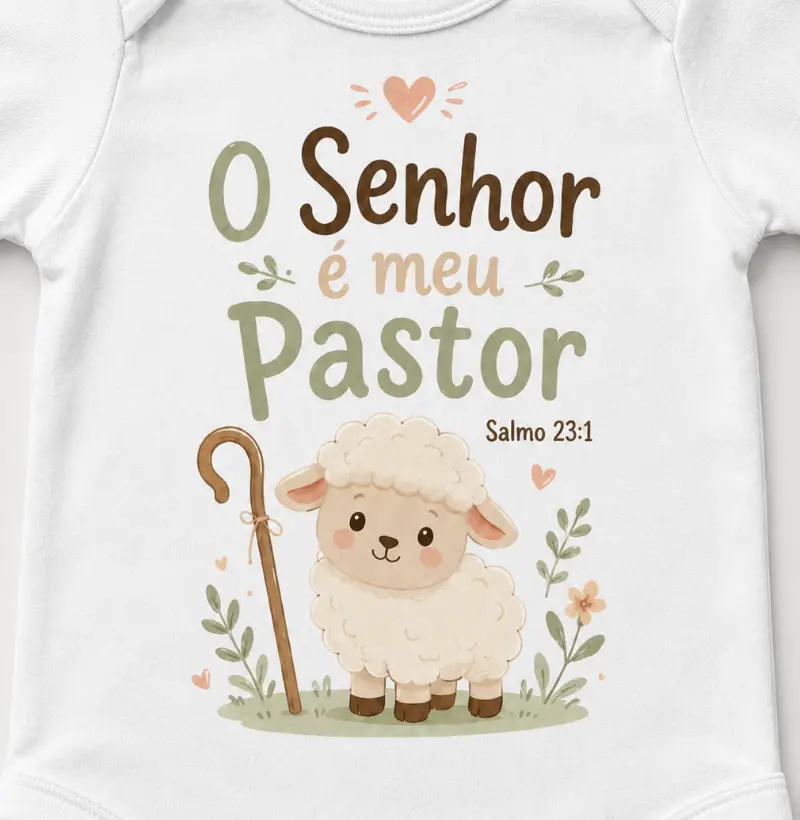 Body Bebê Cristão O Senhor é Meu Pastor