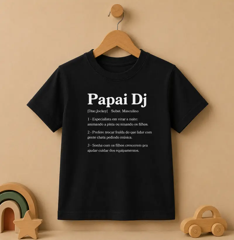 Papai DJ - Camiseta Infantil