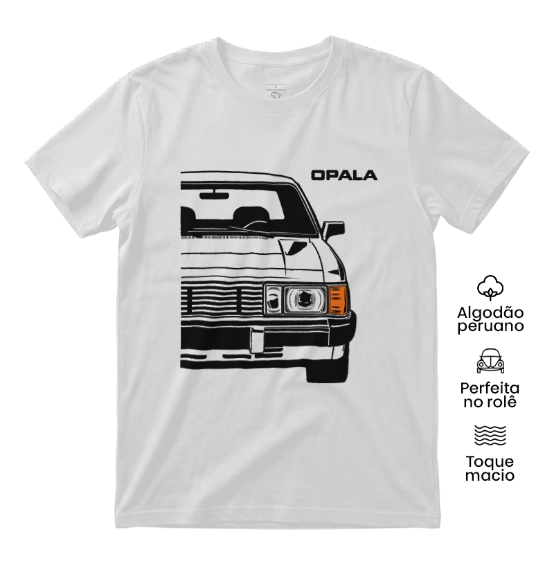 Frente Opala Diplomata | Branco - Camiseta Algodão Peruano