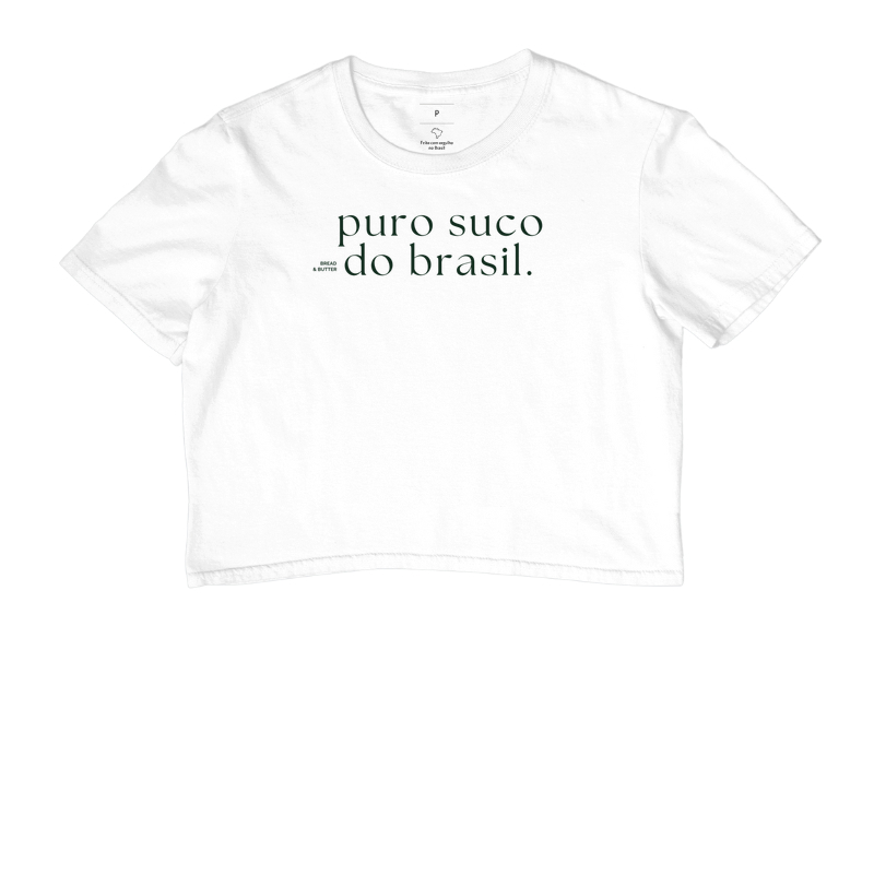 Cropped Puro suco do Brasil verde