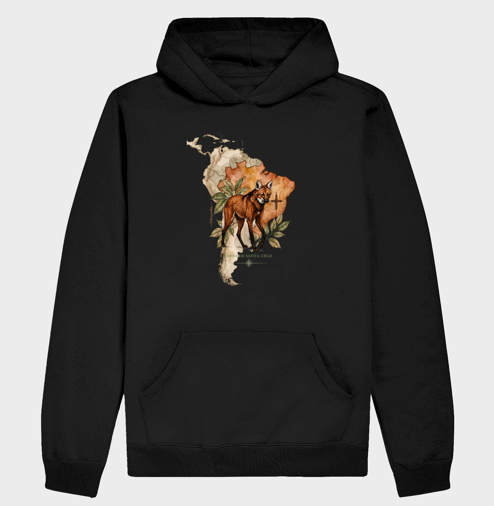Lobo-Guará - Terra de Santa Cruz - Fé, História e Natureza - Hoodie Moletom