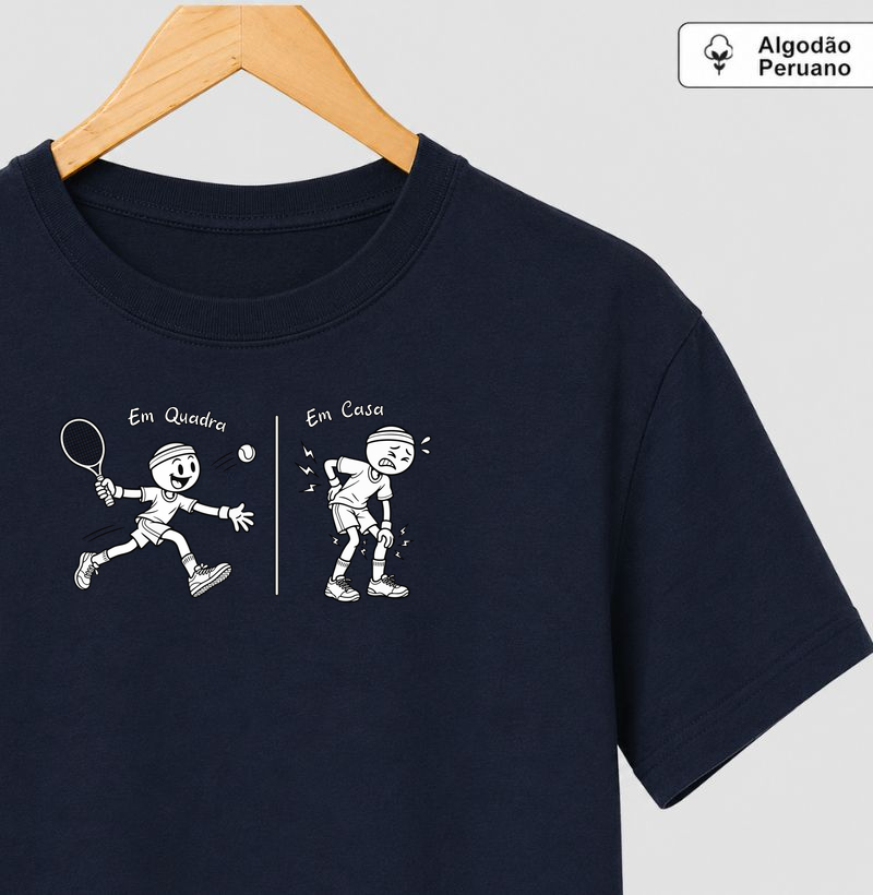 Em Quadra | Em Casa - Camiseta Algodão Peruano