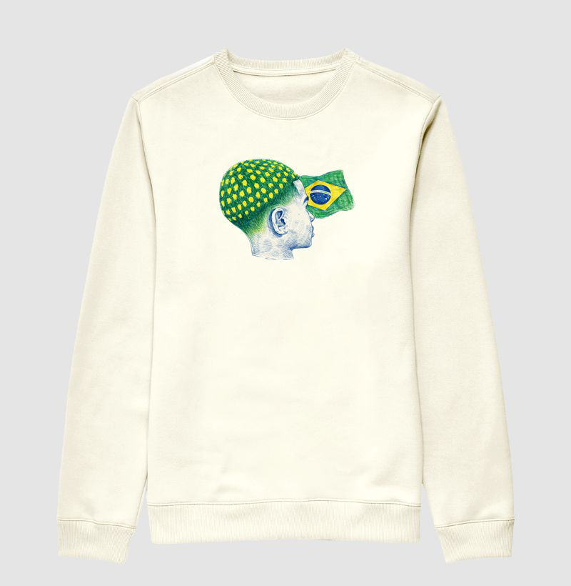 Suéter Moletom Reflexo de cria verde e amarelo