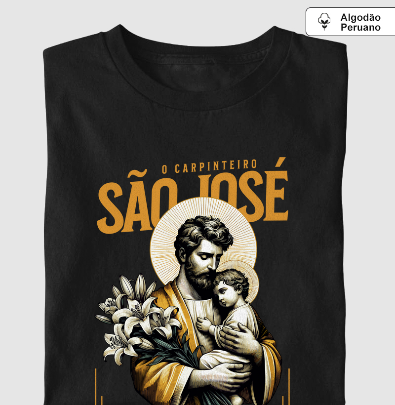 São José e o Menino Jesus Algodão Peruano