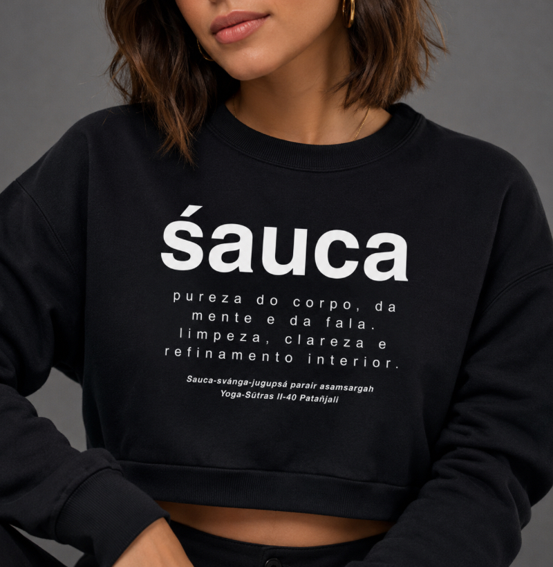 Cropped Moletom Śauca – Yoga Sūtras de Patañjali