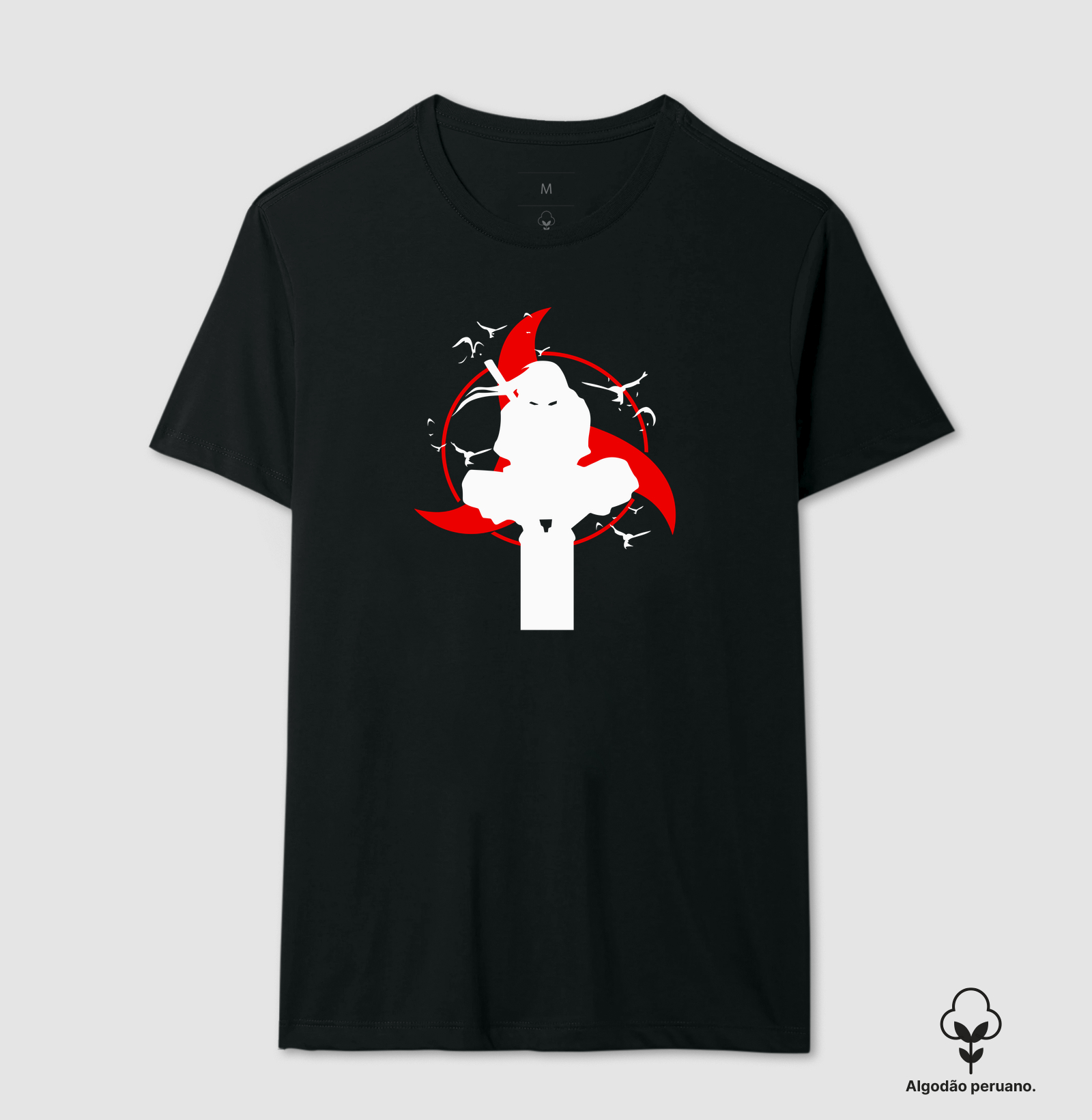 Itachi Corvos do Sharingan - Camiseta Algodão Peruano