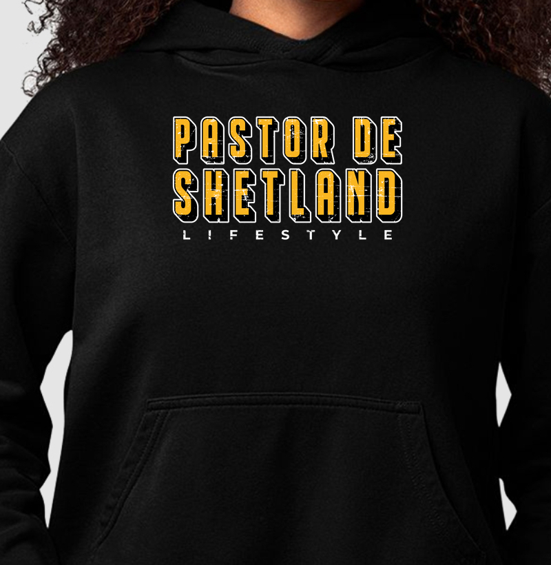Pastor de Shetland Texto Amarelo