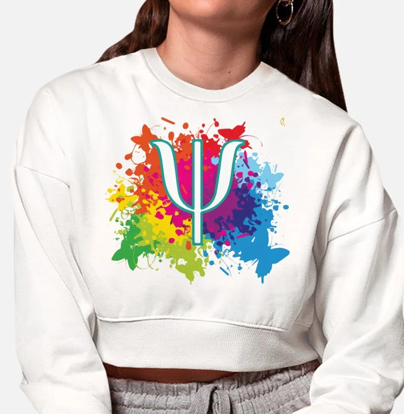 Moletom Cropped - Borboletas Psi