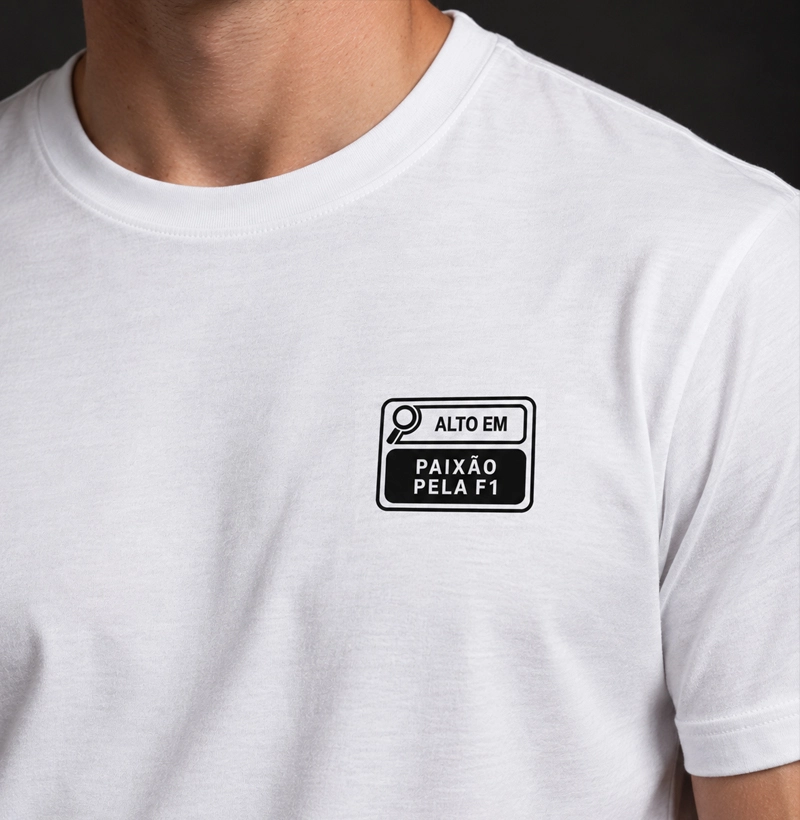 Alto em Paixão pela F1 Minimalista - Camiseta