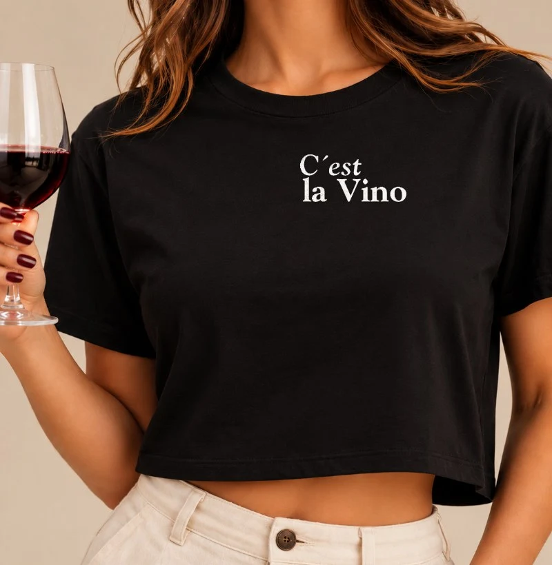 Camiseta C´Est La Vino - Bolso - Cropped