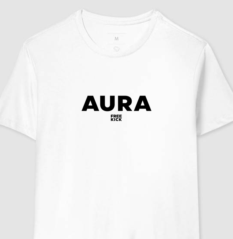 CAMISETA FREE KICK AURA LOGO PRETO