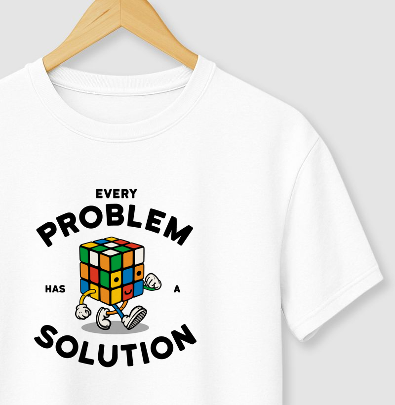 Camiseta Every Problem Has a Solution Rubik Retro - Camiseta
