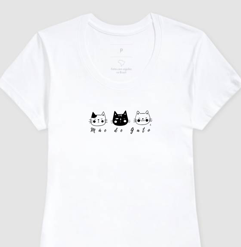 T-Shirt Trio Mãe de Gatos