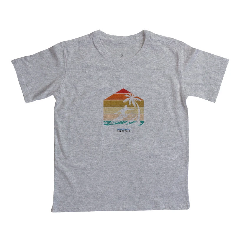 Camiseta Aimobaba Surfkids cinza mescla