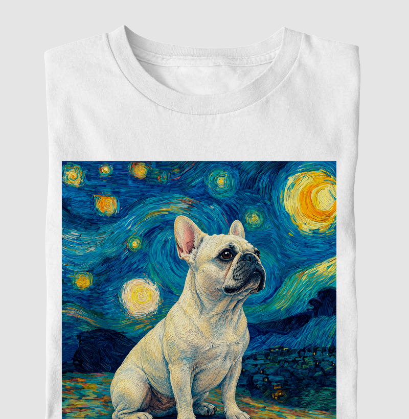 Frenchie Estrelada 🌙✨🐾 - Camiseta Infantil