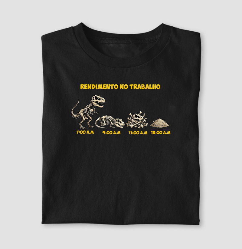 Camisa Algodão Estampada Rendimento no Trabalho Fóssil Premium Dinoloco