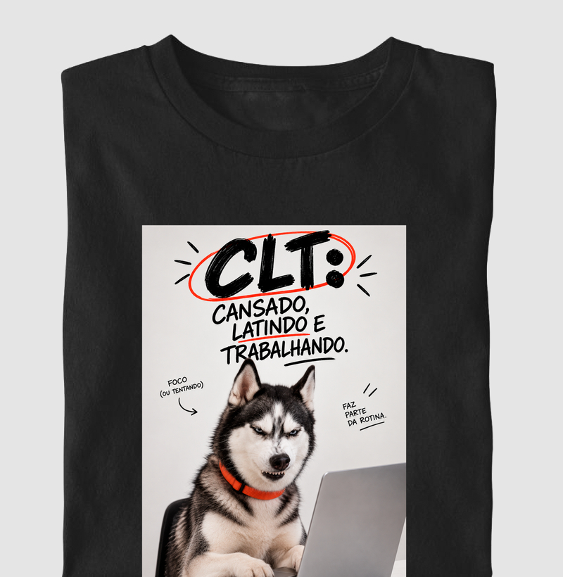 🐺💻 CLT — Cansado, Latindo e Trabalhando! 🐾😂 Husky