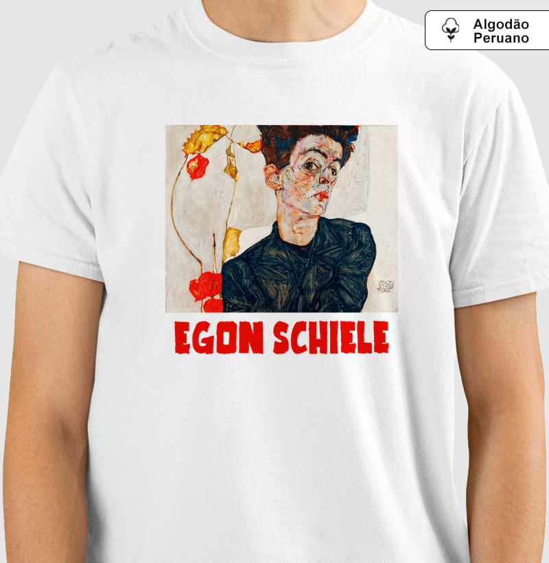 Camiseta Egon Schiele Retrato Algodão Peruano 