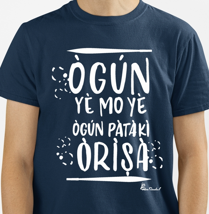 t-shirt 1/2 malha 100% algodão penteada  Ògún Oriki