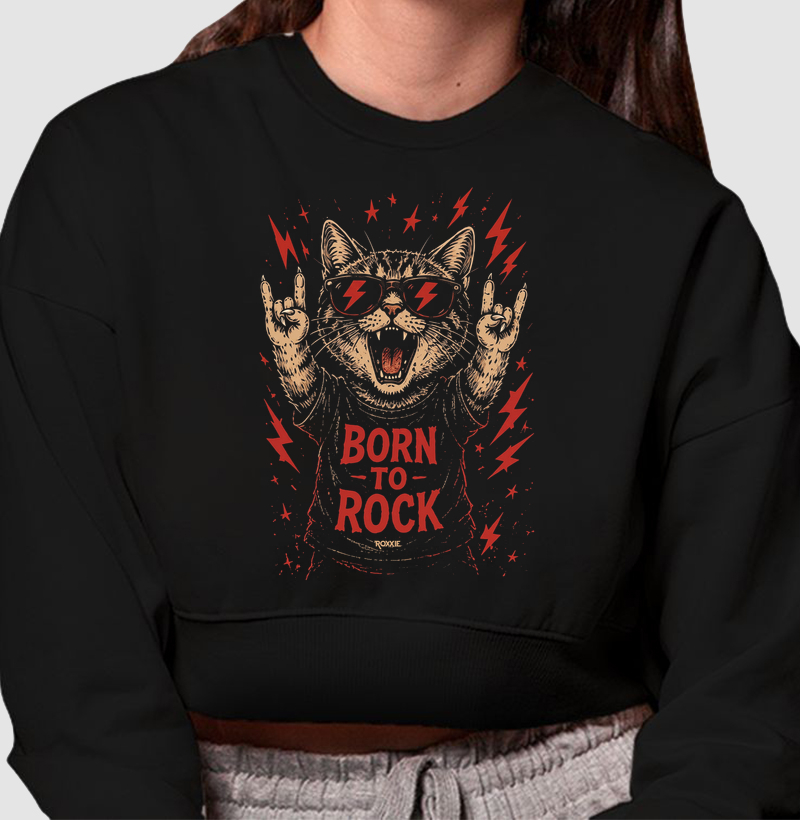 Born to Rock - Cropped Moletom