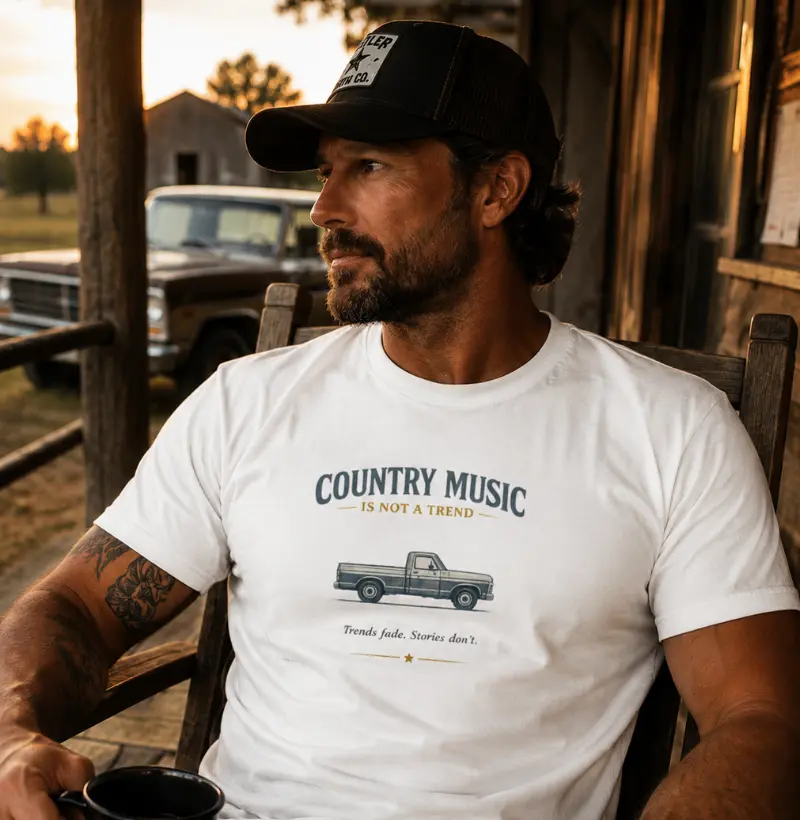 Camiseta Country Music Is Not A Trend | Rustler South Co.