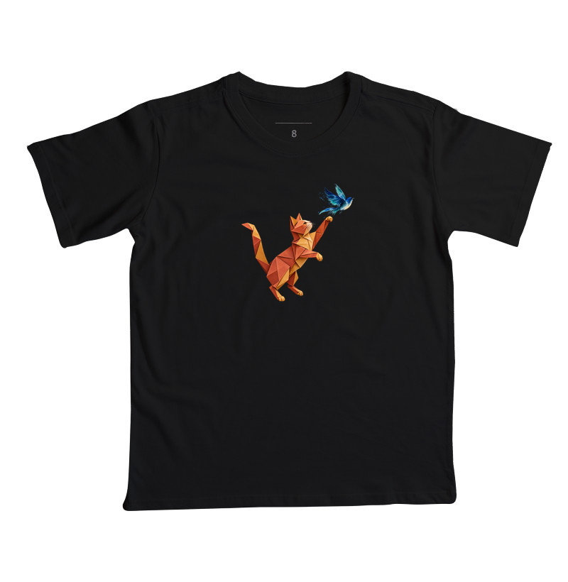 Gato e Pássaro - Camiseta Infantil