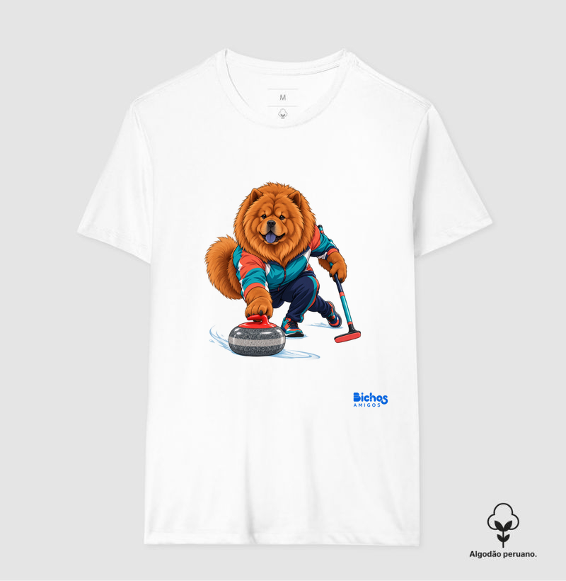 Chow Chow Curling - Camiseta Algodão Peruano