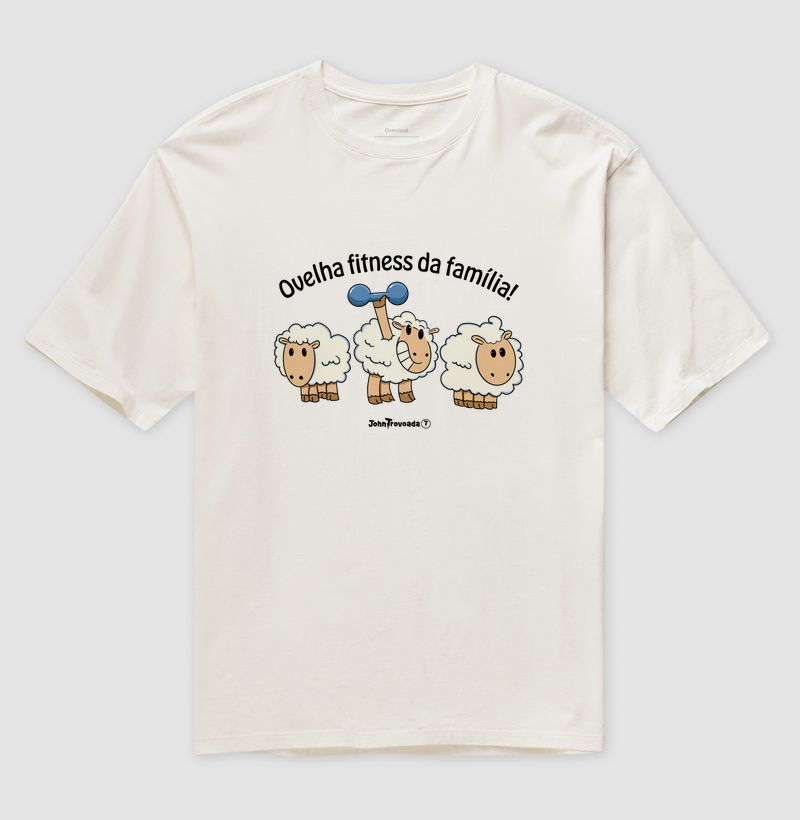 Camiseta Oversized Ovelha Fitness da familia 
