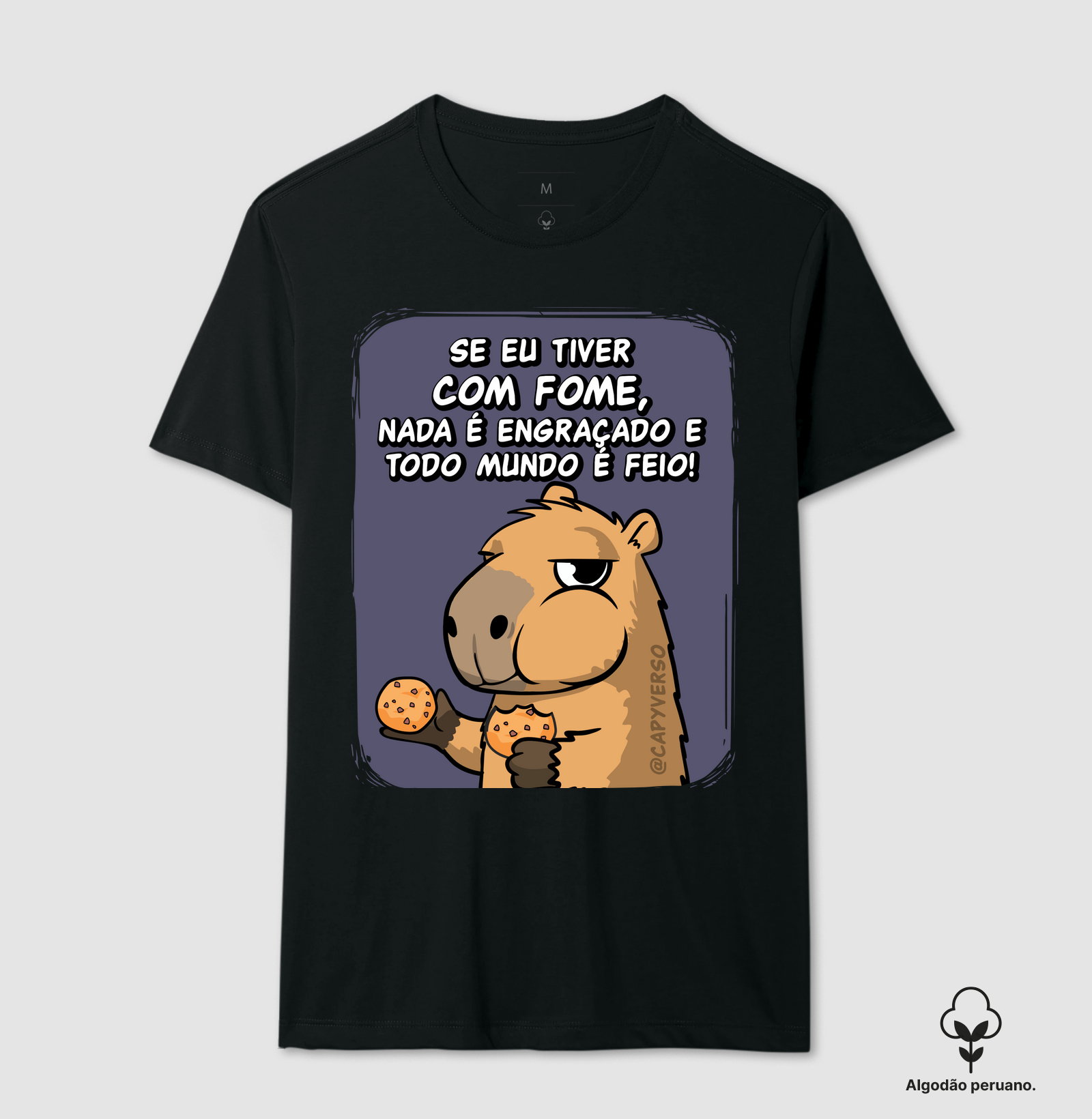 Camiseta Capivara com fome - Camiseta Algodão Peruano