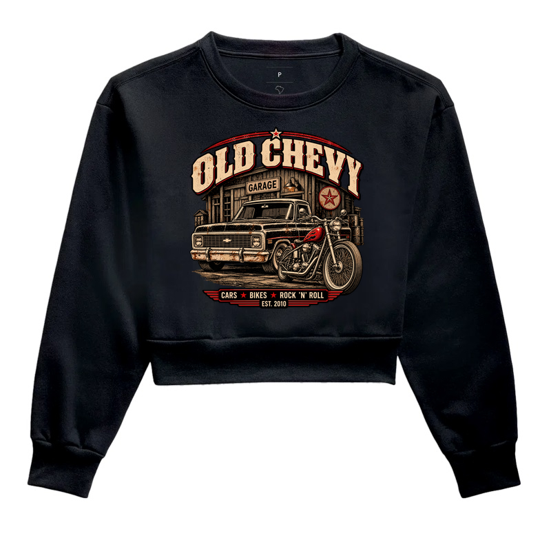 Garage Run | Road Rebels - Old Chevy - Cropped Moletom