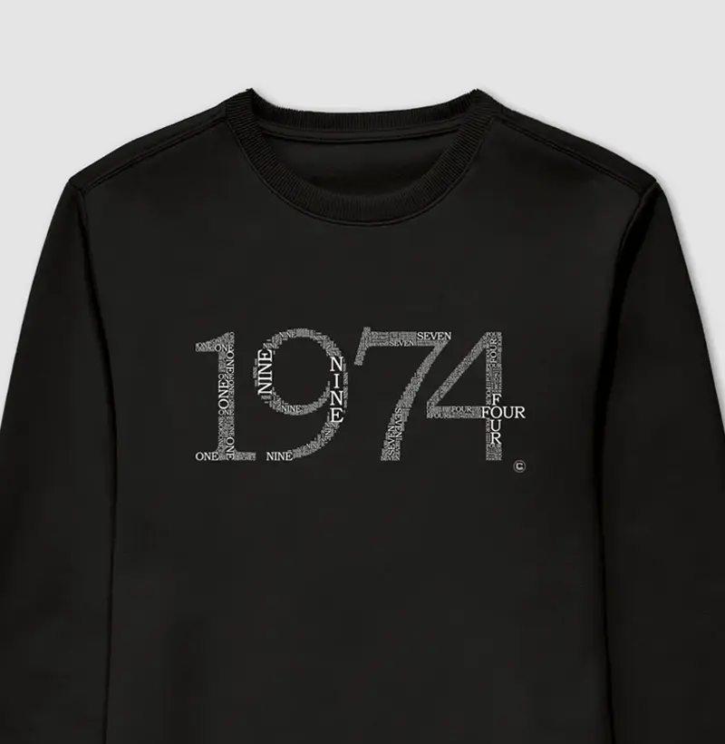 Moletom English Numbers 1974