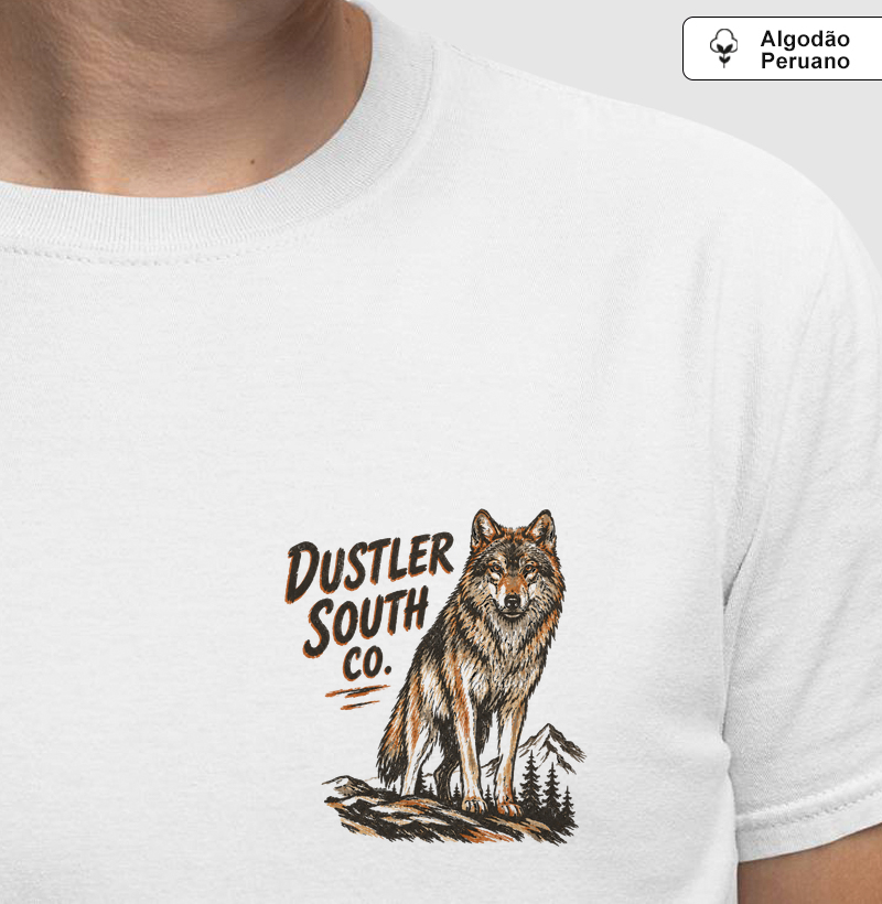 Camiseta Country Masculina e Feminina Dustler South Co. Wolf Badge