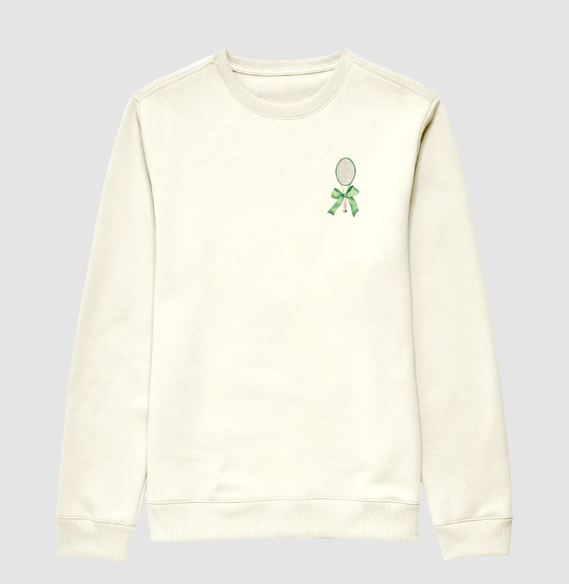 Raquete com Laço Verde Pocket - Suéter Moletom