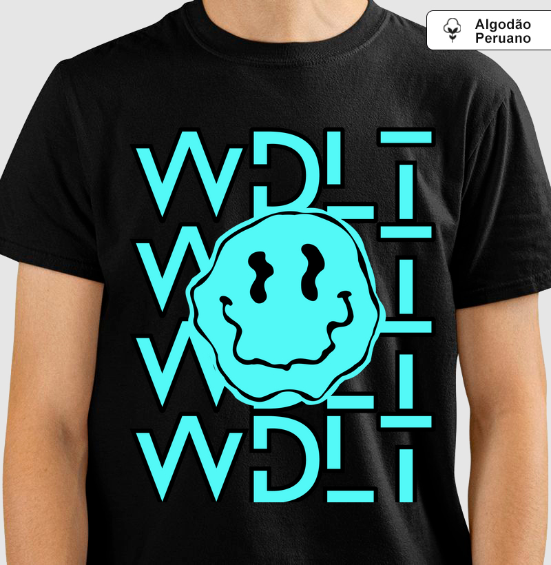 Camiseta de Algodão Peruano WDLT Smile Azul