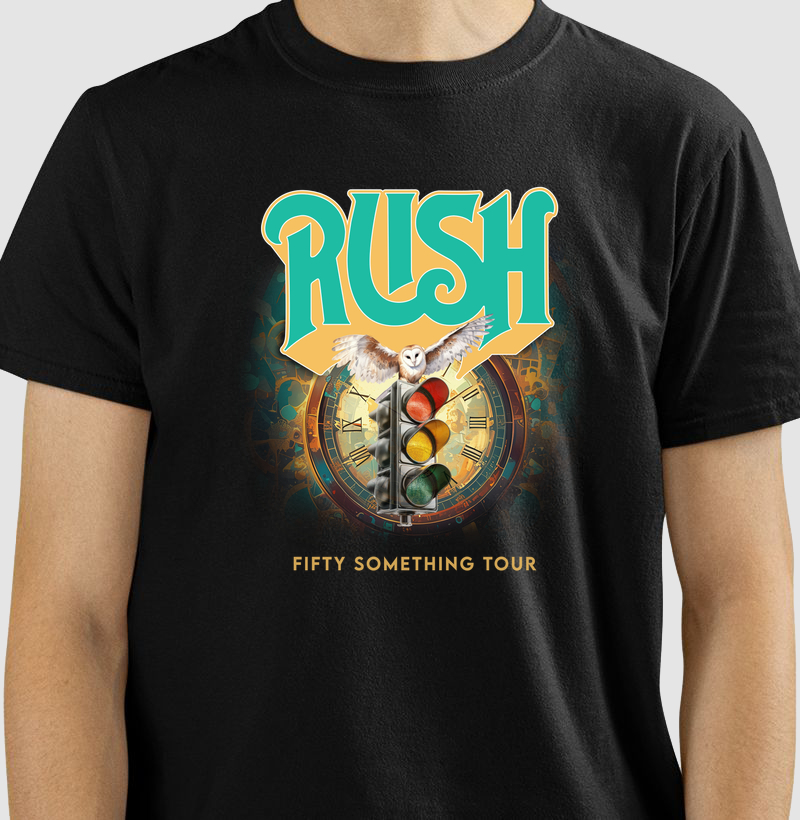 CAMISETA COM ESTAMPA RUSH - FIFTY SOMETHING TOUR
