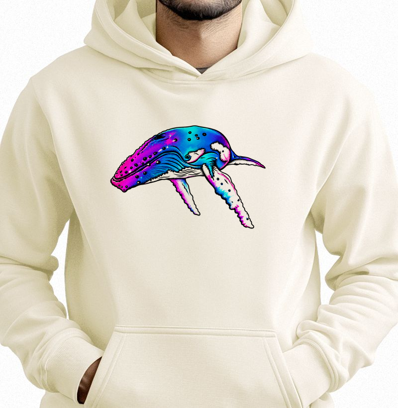 Neon Humpback Whale - Hoodie Moletom