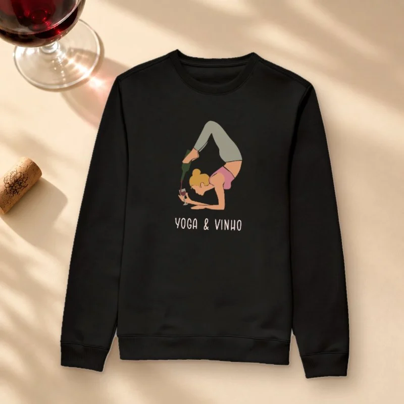 Moletom Yoga e Vinho - Suéter Moletom