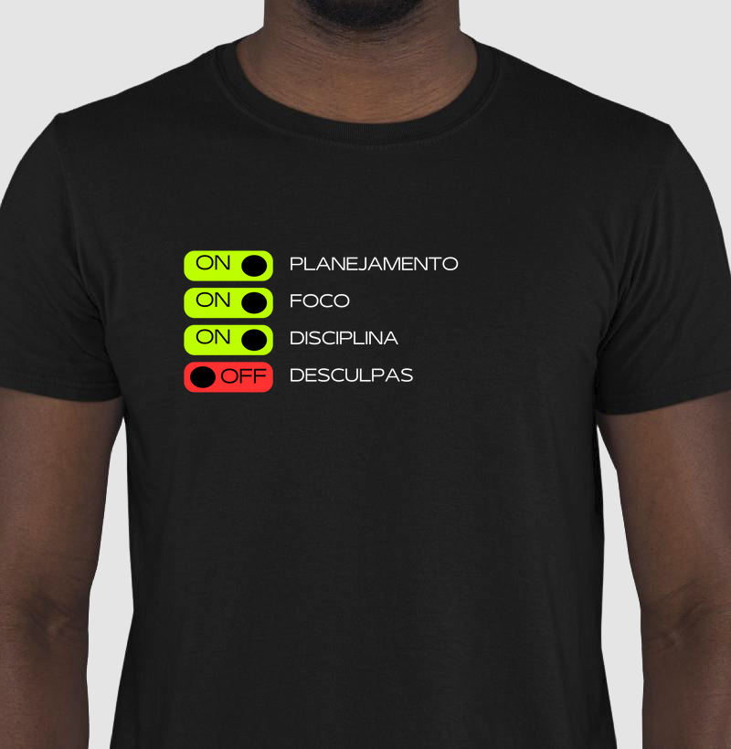 Camiseta com estampa "On/Off"- 100% algodão