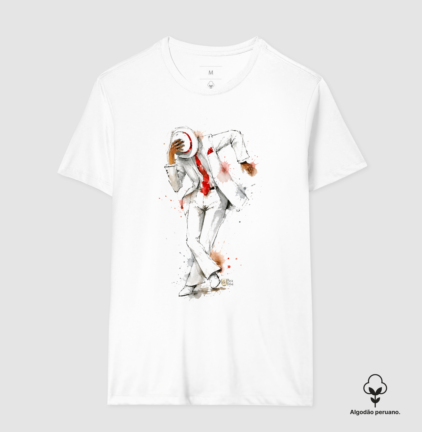 Zé Pelintra da Lapa Mari Patuá - Camiseta Algodão Peruano