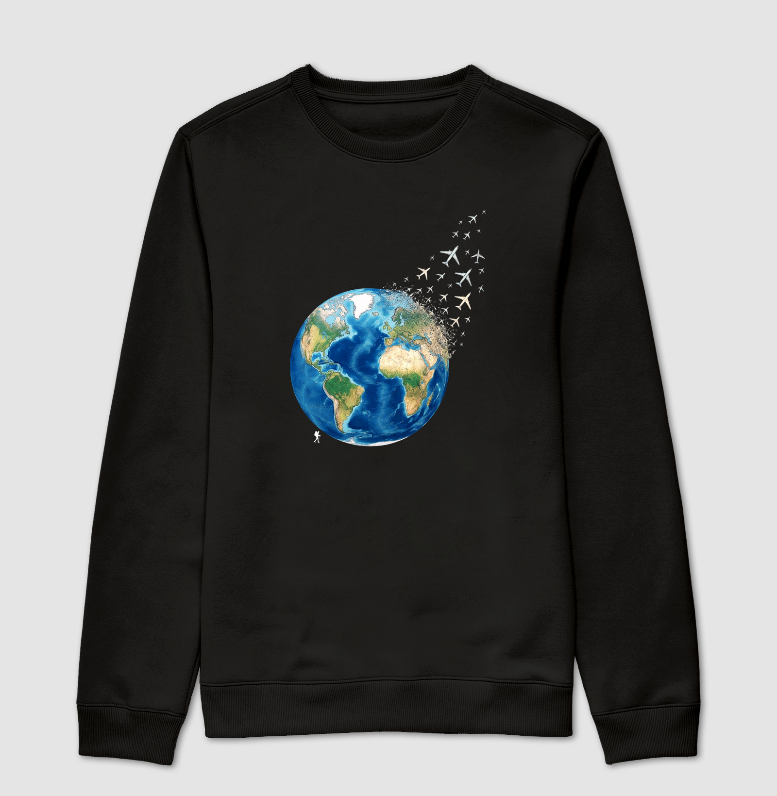Camiseta Globo Terrestre Avioes Dispersos | Arte 3D Viagem Mundo | Colecao Viciados em Viagem