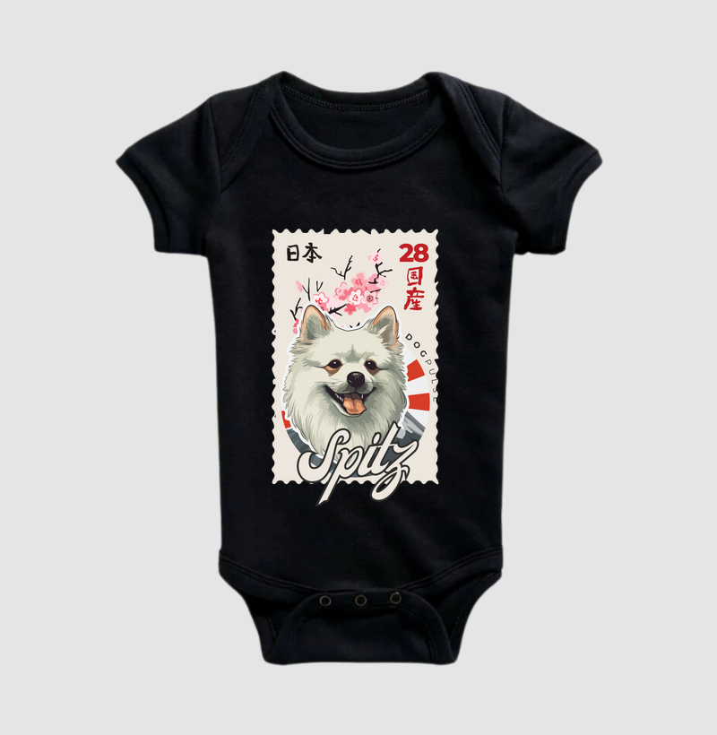 Body Infantil Nihon Spitz White Dog Pulse