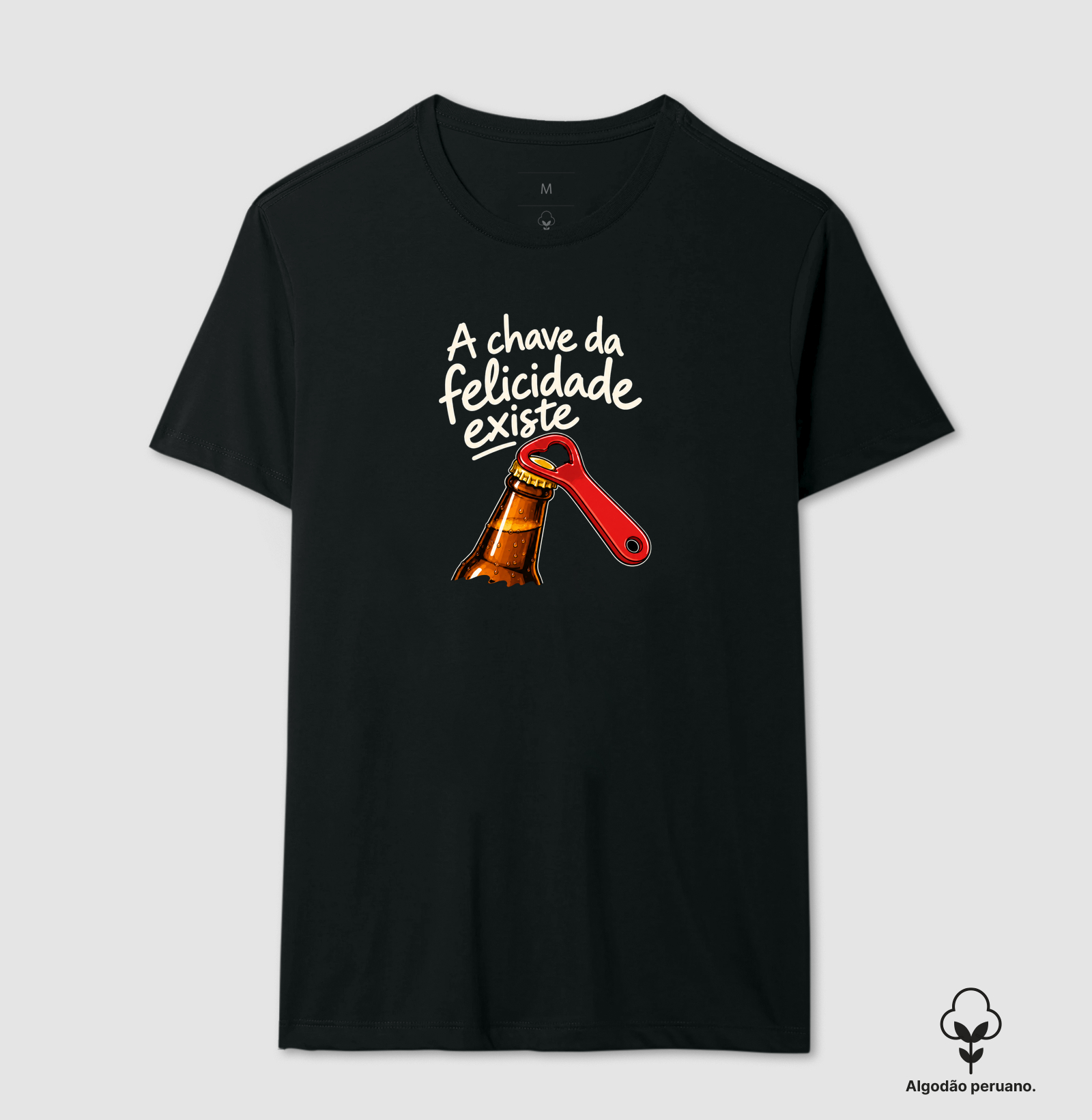 A chave da felicidade existe - Camiseta Algodão Peruano