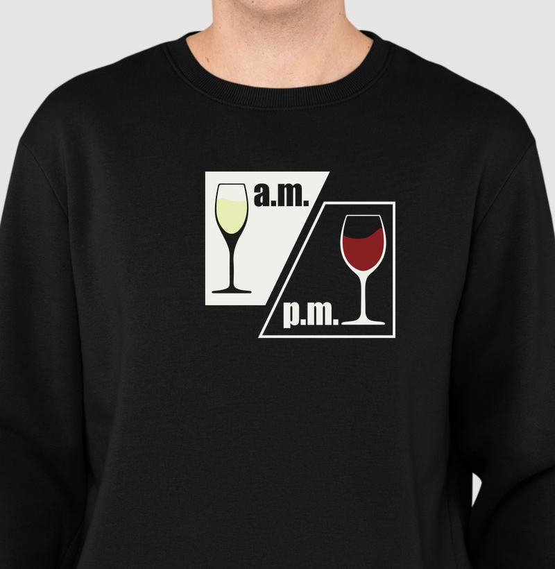 A.M./P.M. Espumante e Vinho - Suéter Moletom