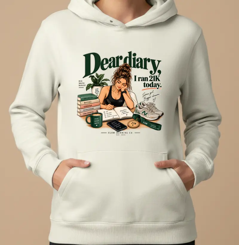 Hoodie Moletom Corrida - Dear Diary, I Ran 21k Today