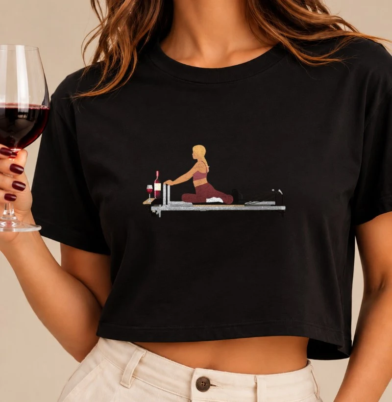 Camiseta Pilates & Wine - Cropped
