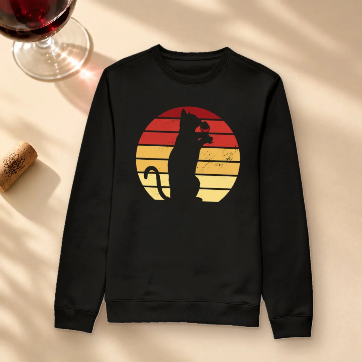 Camiseta Cat Sunset Vibes - Suéter Moletom