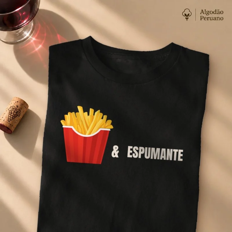 Camiseta Vinho - Batata Frita e Espumante