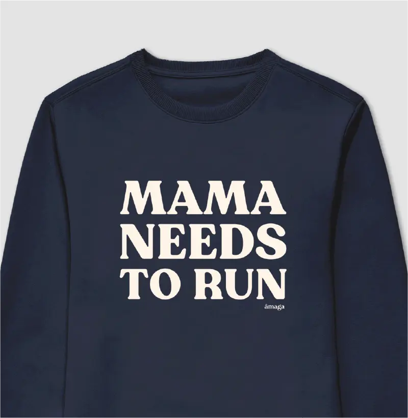 Mama needs to run [Moletom Sueter Slim]